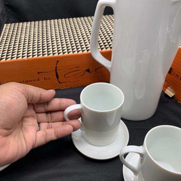 LaGardo Tackett 6 Espresso Cups Saucers Pot Coffee Tea Porcelain Schmid Japan - Picture 8 of 16